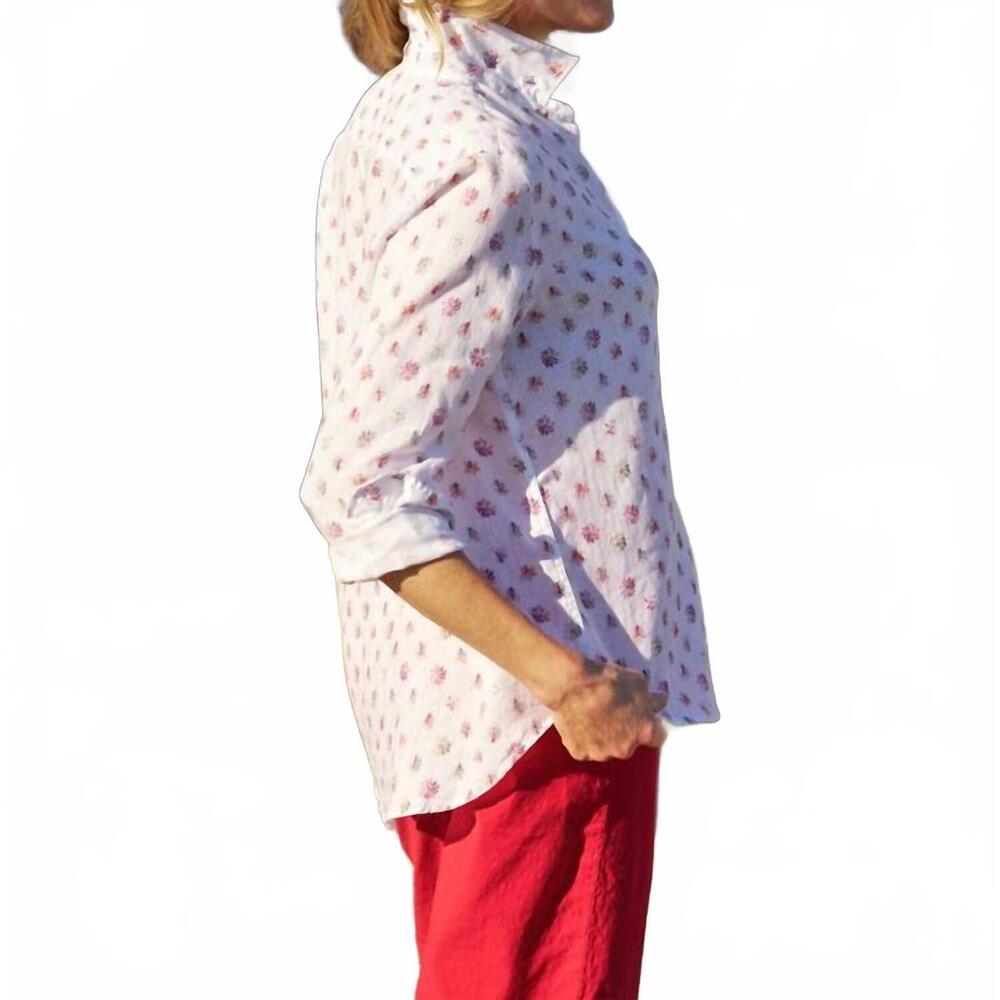 NEW FRANK & EILEEN eileen shirt in red/blue messy flower - Picture 3 of 4